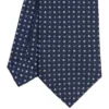 CRAVATTA SARTORIALE CLASSICA IN SETA BLU SCURO Microfantasia fiore