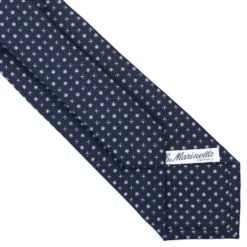 CRAVATTA SARTORIALE CLASSICA IN SETA BLU SCURO Microfantasia fiore