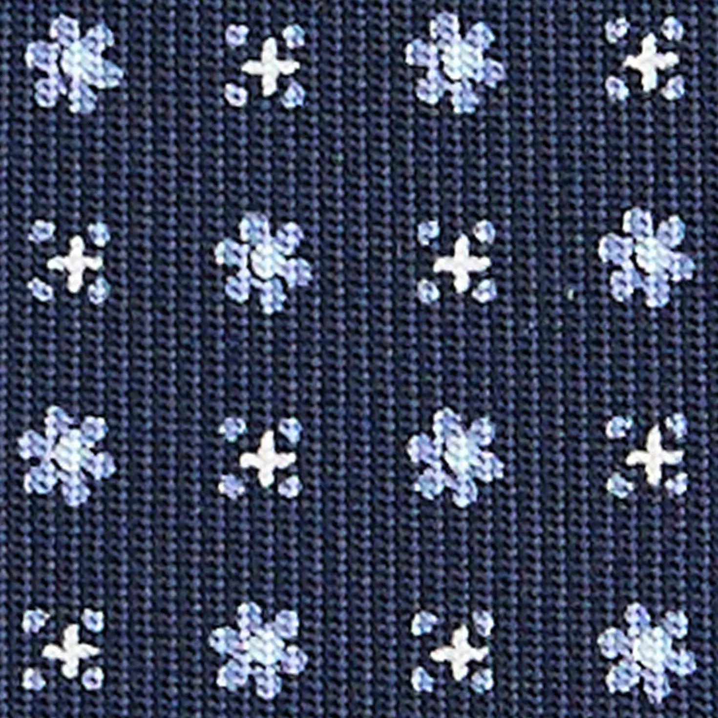 CRAVATTA SARTORIALE CLASSICA IN SETA BLU SCURO Microfantasia fiore