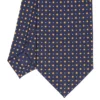 CRAVATTA SARTORIALE CLASSICA IN SETA BLU SCURO Microfantasia fiore