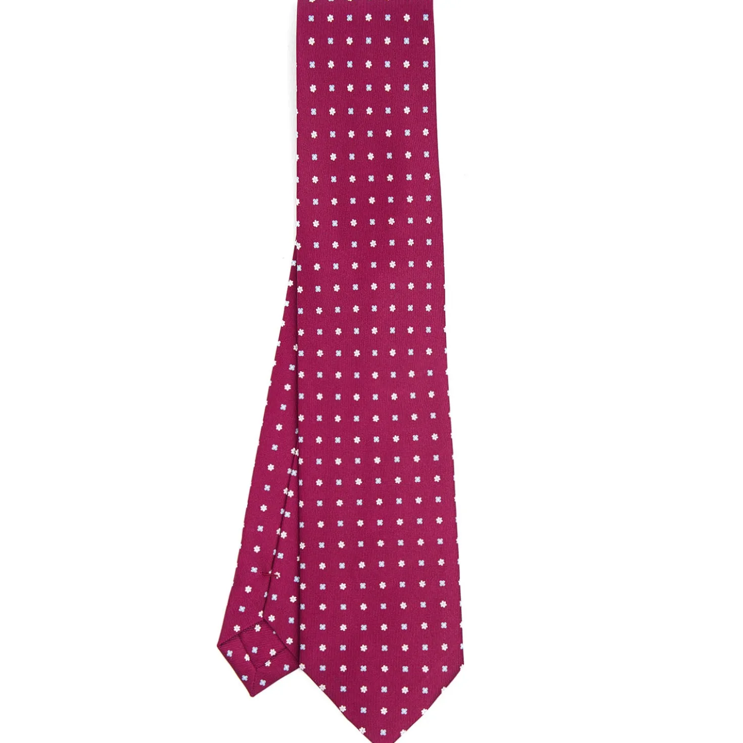 CRAVATTA SARTORIALE CLASSICA IN SETA BORDEAUX Microfantasia fiore