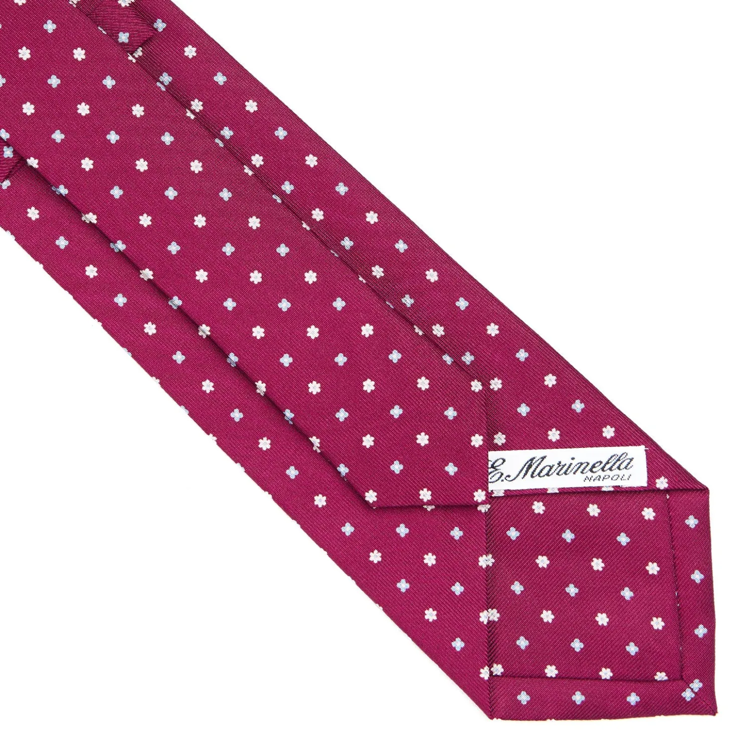 CRAVATTA SARTORIALE CLASSICA IN SETA BORDEAUX Microfantasia fiore