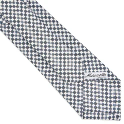 CRAVATTA SARTORIALE CLASSICA IN SETA BIANCA Microfantasia fiore