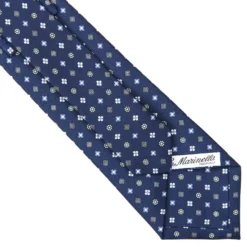 CRAVATTA SARTORIALE CLASSICA IN SETA BLU Microfantasia fiore