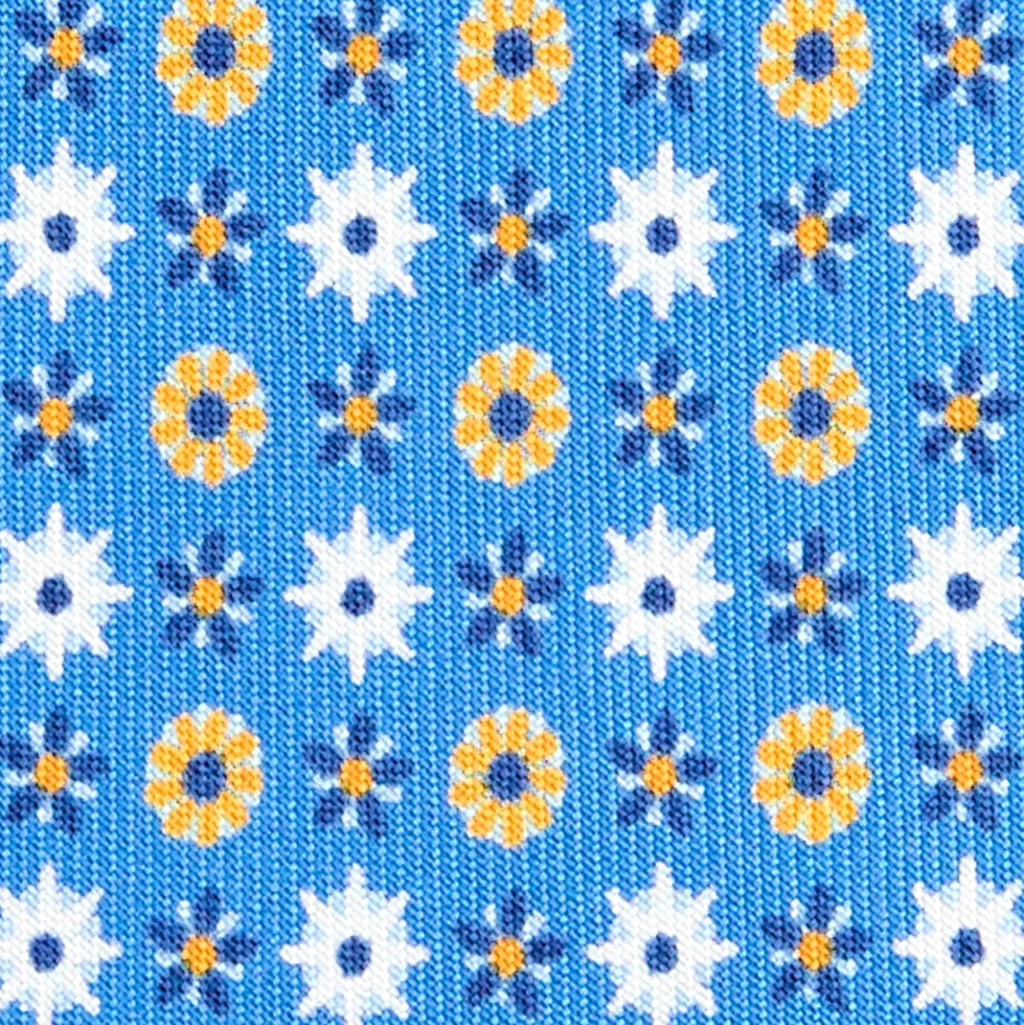 CRAVATTA SARTORIALE CLASSICA IN SETA AZZURRA Microfantasia fiore
