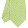 CRAVATTA SARTORIALE CLASSICA IN SETA VERDE CHIARO Microfantasia fiore
