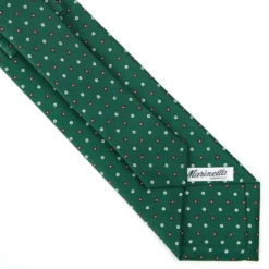 CRAVATTA SARTORIALE CLASSICA IN SETA VERDE OLIVA Microfantasia fiore
