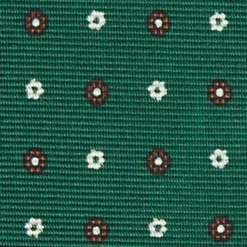 CRAVATTA SARTORIALE CLASSICA IN SETA VERDE OLIVA Microfantasia fiore