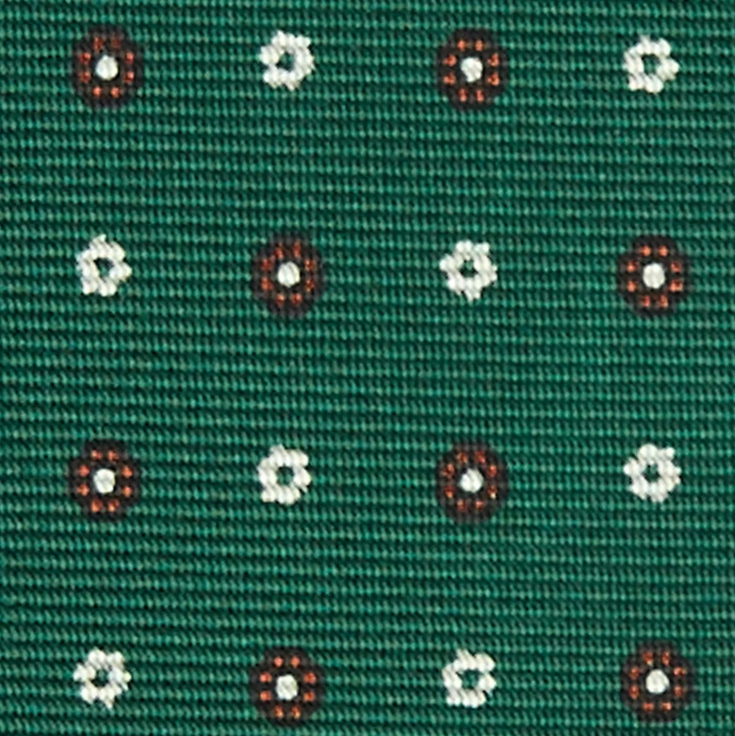 CRAVATTA SARTORIALE CLASSICA IN SETA VERDE OLIVA Microfantasia fiore