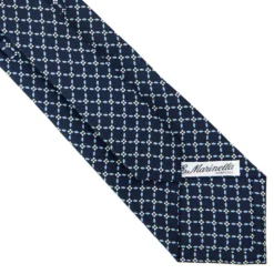 CRAVATTA SARTORIALE CLASSICA IN SETA BLU SCURO Microfantasia fiore
