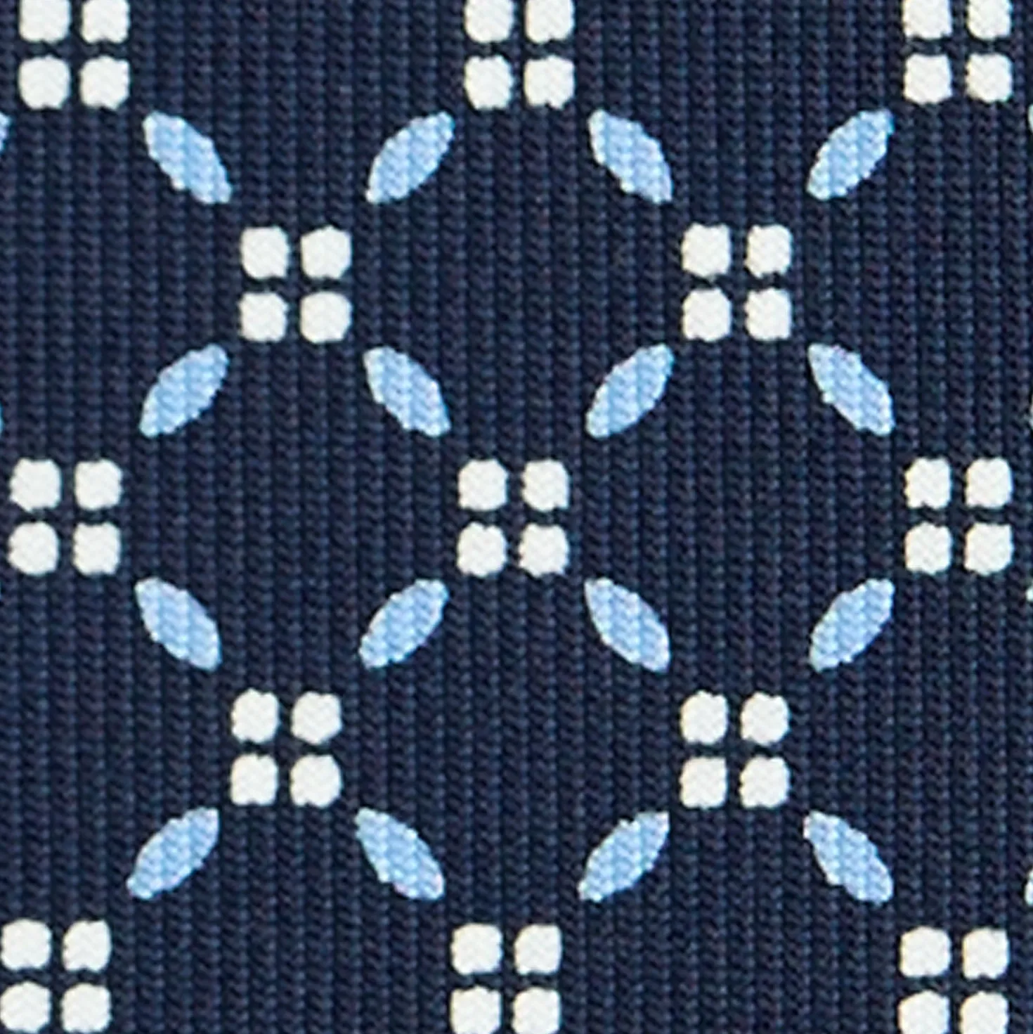 CRAVATTA SARTORIALE CLASSICA IN SETA BLU SCURO Microfantasia fiore