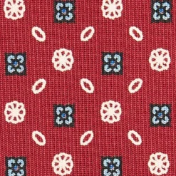CRAVATTA SARTORIALE CLASSICA IN SETA BORDEAUX Microfantasia fiore
