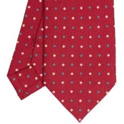 CRAVATTA SARTORIALE CLASSICA IN SETA BORDEAUX Microfantasia fiore