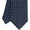 CRAVATTA SARTORIALE CLASSICA IN SETA BLU SCURO Microfantasia fiore