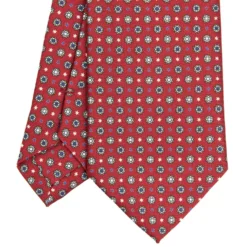 CRAVATTA SARTORIALE CLASSICA IN SETA BORDEAUX Microfantasia fiore