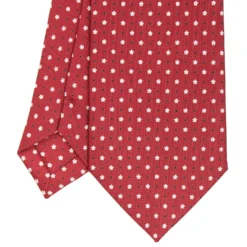 CRAVATTA SARTORIALE CLASSICA IN SETA BORDEAUX Microfantasia fiore