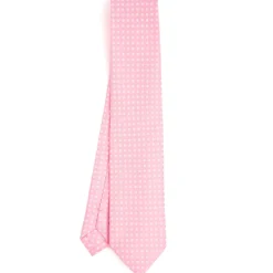 CRAVATTA SARTORIALE CLASSICA IN SETA ROSA Microfantasia fiore