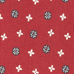 CRAVATTA SARTORIALE CLASSICA IN SETA BORDEAUX Microfantasia fiore