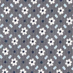 CRAVATTA SARTORIALE CLASSICA IN SETA GRIGIO SCURO Microfantasia fiore