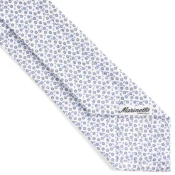 CRAVATTA SARTORIALE CLASSICA IN SETA BIANCA Microfantasia fiore