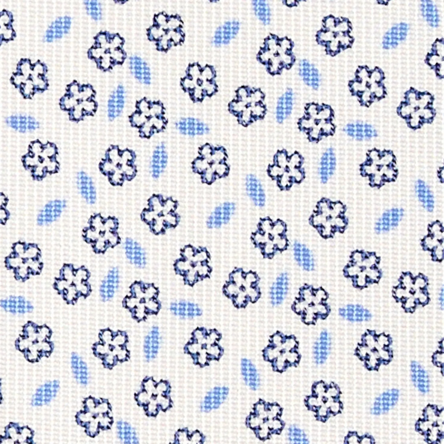 CRAVATTA SARTORIALE CLASSICA IN SETA BIANCA Microfantasia fiore