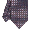 CRAVATTA SARTORIALE CLASSICA IN SETA BLU SCURO Microfantasia fiore