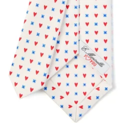 CRAVATTA SARTORIALE CLASSICA IN SETA BIANCA Collezione san valentino