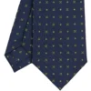 CRAVATTA SARTORIALE CLASSICA IN SETA BLU SCURO Microfantasia fiore
