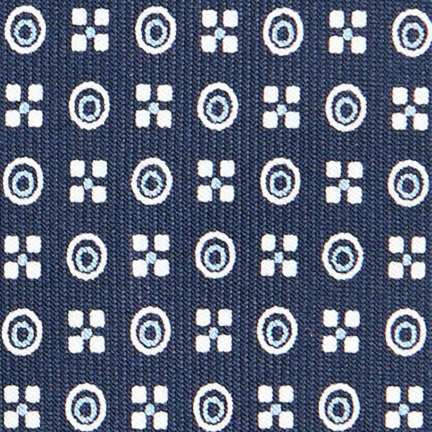 CRAVATTA SARTORIALE CLASSICA IN SETA BLU SCURO Microfantasia fiore