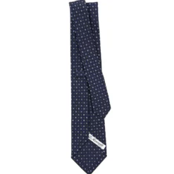 CRAVATTA SARTORIALE CLASSICA IN SETA BLU SCURO Microfantasia fiore