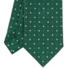 CRAVATTA SARTORIALE CLASSICA IN SETA VERDE OLIVA Microfantasia fiore