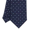 CRAVATTA SARTORIALE CLASSICA IN SETA BLU SCURO Microfantasia fiore