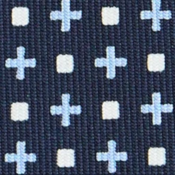 CRAVATTA SARTORIALE CLASSICA IN SETA BLU SCURO Microfantasia fiore