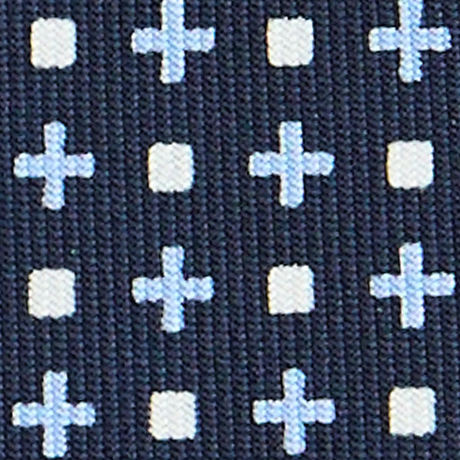 CRAVATTA SARTORIALE CLASSICA IN SETA BLU SCURO Microfantasia fiore