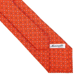 CRAVATTA SARTORIALE CLASSICA IN SETA ARANCIONE Microfantasia fiore