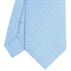 CRAVATTA SARTORIALE CLASSICA IN SETA AZZURRA Microfantasia fiore