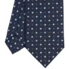 CRAVATTA SARTORIALE CLASSICA IN SETA BLU SCURO Microfantasia fiore