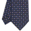 CRAVATTA SARTORIALE CLASSICA IN SETA BLU SCURO Microfantasia fiore