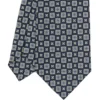 CRAVATTA SARTORIALE CLASSICA IN SETA BLU SCURO Microfantasia fiore
