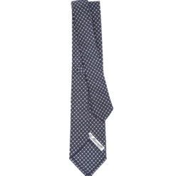 CRAVATTA SARTORIALE CLASSICA IN SETA BLU SCURO Microfantasia