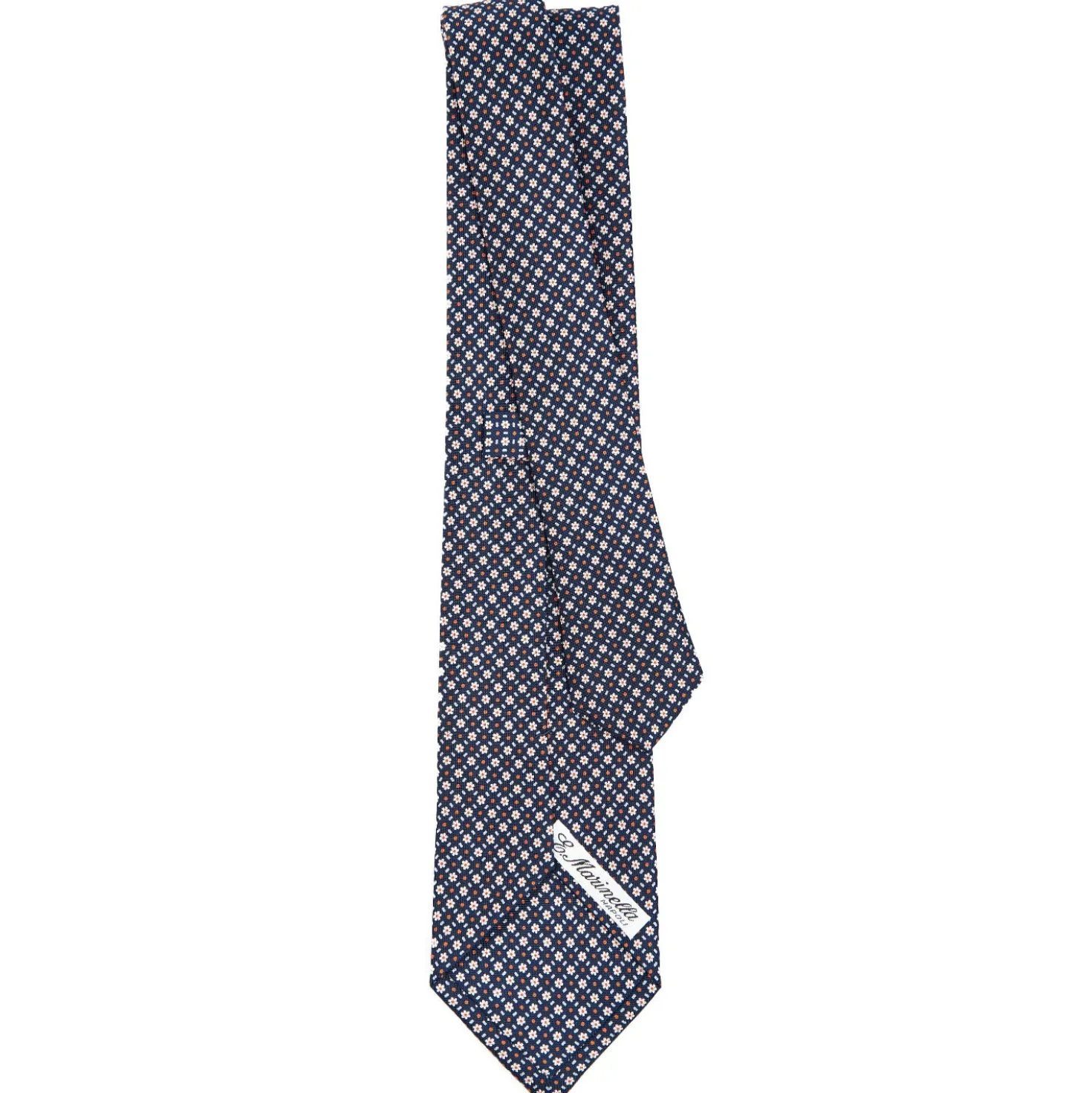 CRAVATTA SARTORIALE CLASSICA IN SETA BLU SCURO Microfantasia