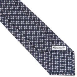 CRAVATTA SARTORIALE CLASSICA IN SETA BLU SCURO Microfantasia