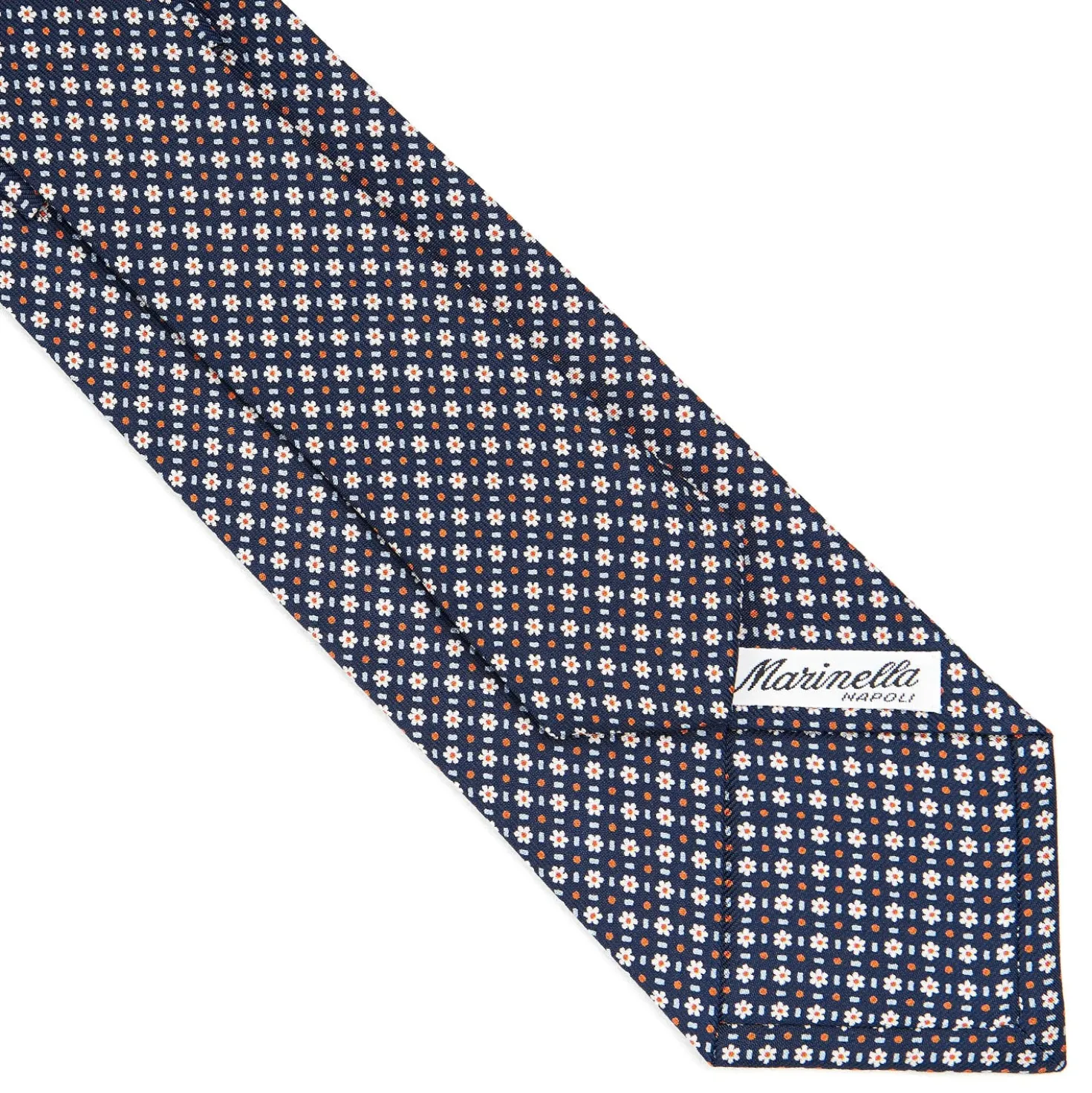 CRAVATTA SARTORIALE CLASSICA IN SETA BLU SCURO Microfantasia