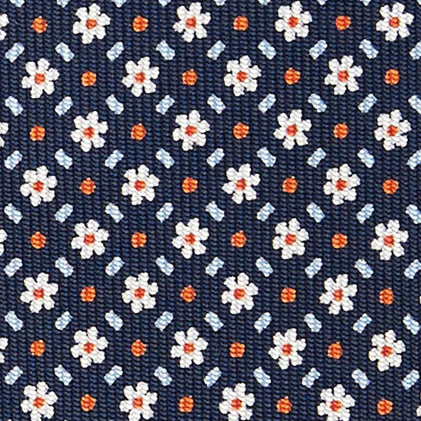 CRAVATTA SARTORIALE CLASSICA IN SETA BLU SCURO Microfantasia