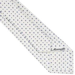 CRAVATTA SARTORIALE CLASSICA IN SETA BIANCA Microfantasia fiore