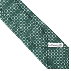 CRAVATTA SARTORIALE CLASSICA IN SETA VERDE SCURO Microfantasia fiore