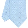CRAVATTA SARTORIALE CLASSICA IN SETA AZZURRA Microfantasia fiore