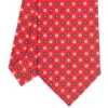 CRAVATTA SARTORIALE CLASSICA IN SETA ROSSA Microfantasia fiore