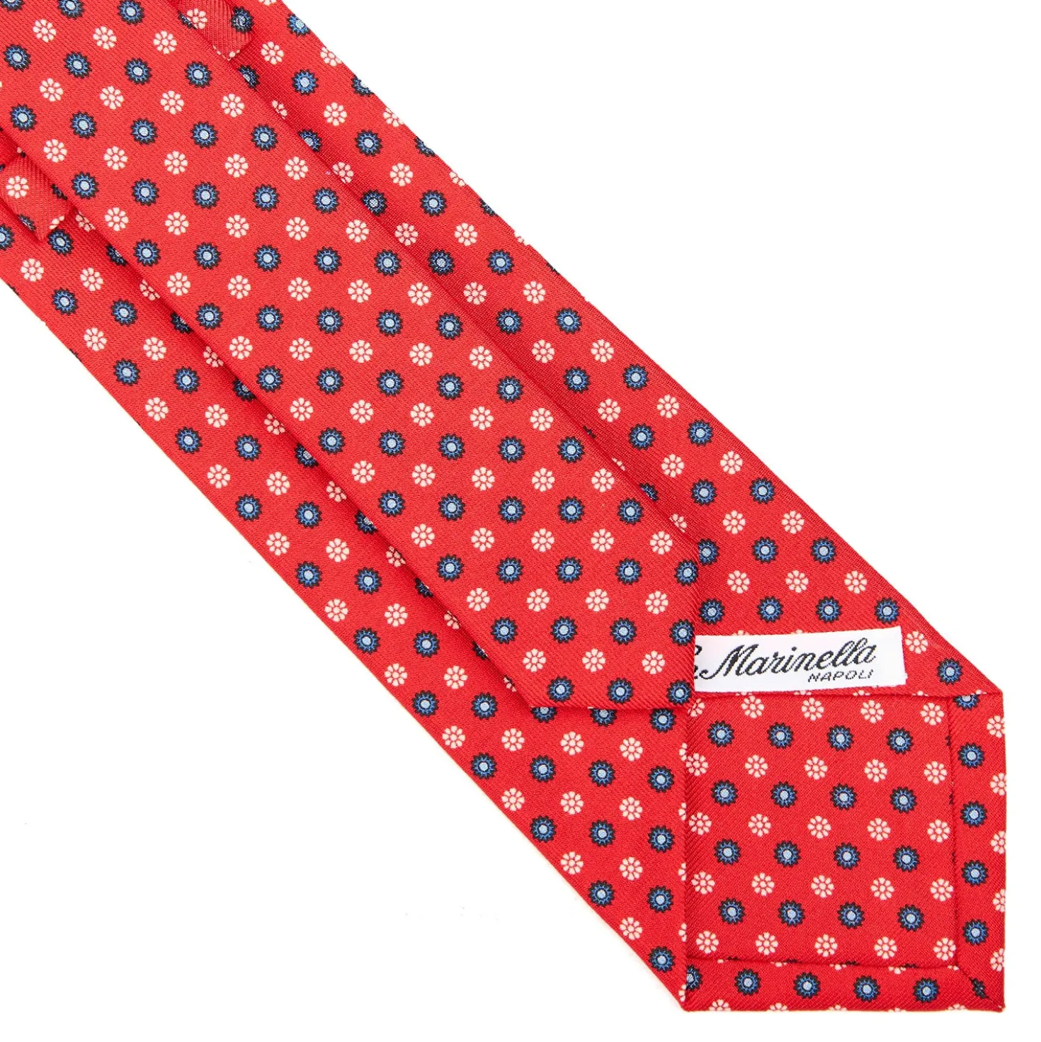 CRAVATTA SARTORIALE CLASSICA IN SETA ROSSA Microfantasia fiore