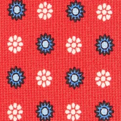CRAVATTA SARTORIALE CLASSICA IN SETA ROSSA Microfantasia fiore
